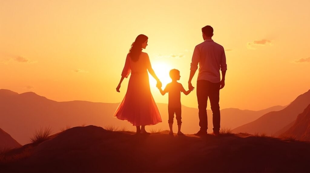 Des parents marocains avec leur petit garçon
