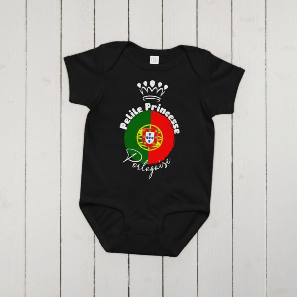 👑 Petite Princesse du Portugal — Body bébé fille en coton – Image 8