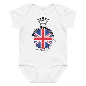 👑 Petite Princesse Britannique — Body bébé fille 100% coton
