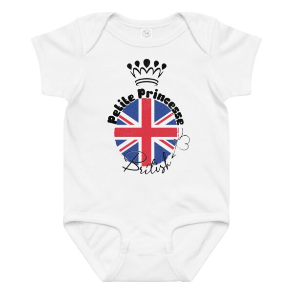 👑 Petite Princesse Britannique — Body bébé fille 100% coton