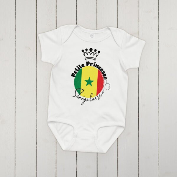 👑 Petite Princesse Sénégalaise — Body bébé fille 100% coton – Image 3