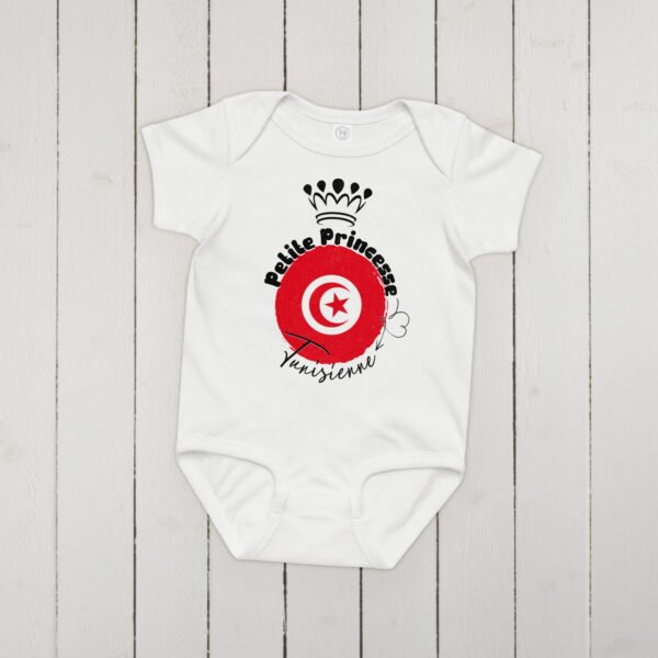 👑 Petite Princesse Tunisienne — Body Bébé Fille en Coton – Image 3