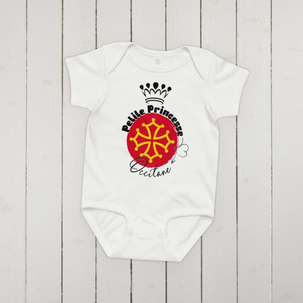👑 Petite princesse d'Occitanie — Body bébé fille 100% coton – Image 3