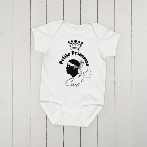 👑 Petite Princesse Corse — Body bébé fille en coton – Image 3