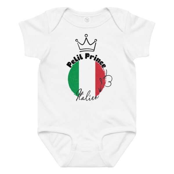 Petit Prince d'Italie : Body Bébé Garçon aux Couleurs de l'Héritage Italien
