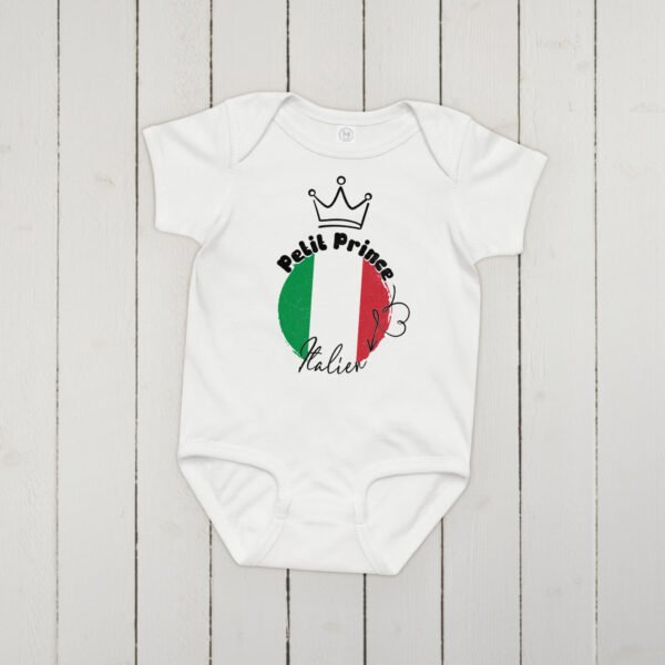 Petit Prince d'Italie : Body Bébé Garçon aux Couleurs de l'Héritage Italien – Image 3
