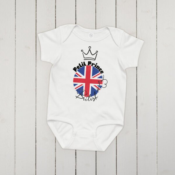 👑 Petit Prince du Royaume-Uni — Body bébé garçon 100% coton – Image 3