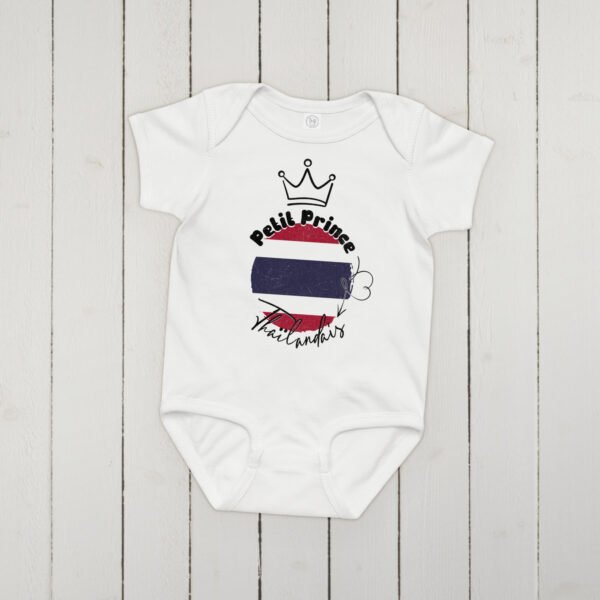 👑 Petit Prince de Thaïlande — Body Bébé Garçon 100% Coton – Image 3