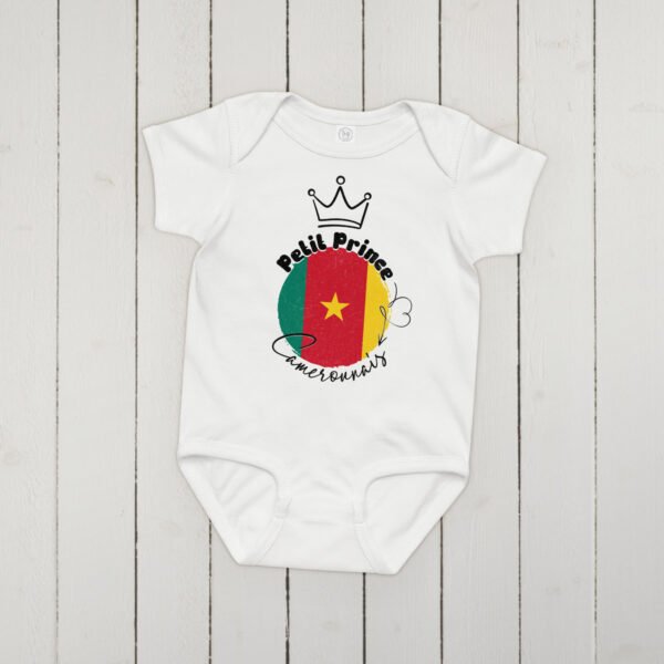 🦁 Petit Prince du Cameroun — Body Bébé Garçon 100% Coton – Image 3