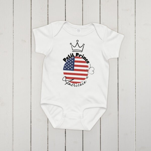🇺🇸 Petit prince Américain — Body bébé garçon 100% coton – Image 3