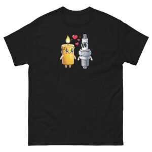 🔥 T-SHIRT “BOUGIES amoureuses” : cadeau pour mécanicien 🔧