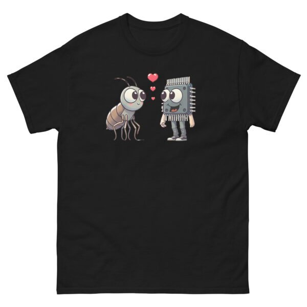 T-shirt Homme Geek Original pour informaticien : Quand les Puces Tombent Amoureuses