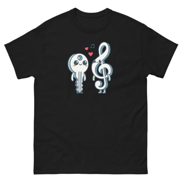 🎵 T-shirt Humoristique Homme pour serrurier "Clé en Amour" - L'union parfaite entre musique et serrurerie