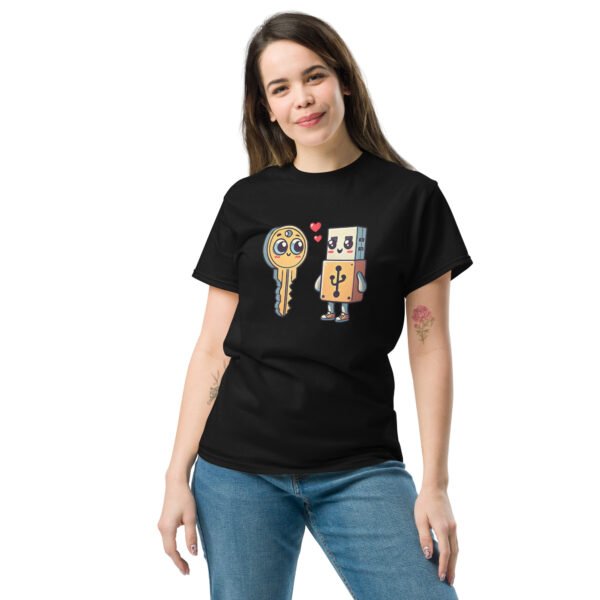 🔐 T-shirt Humoristique Homme pour Serrurier & Geek "amour entre clés" - Quand la serrurerie rencontre la technologie – Image 5