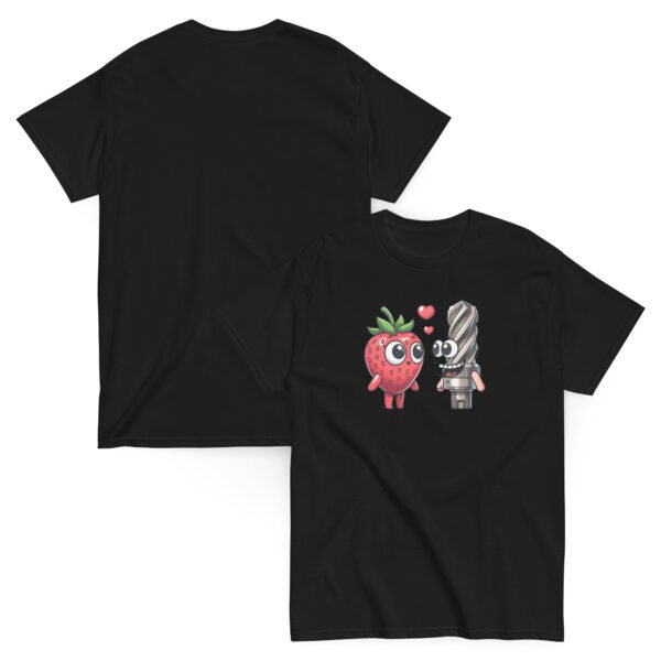 T-shirt "Amour entre Fraises" - L'humour qui fait sourire les bricoleurs et passionnés de nourriture ! – Image 2