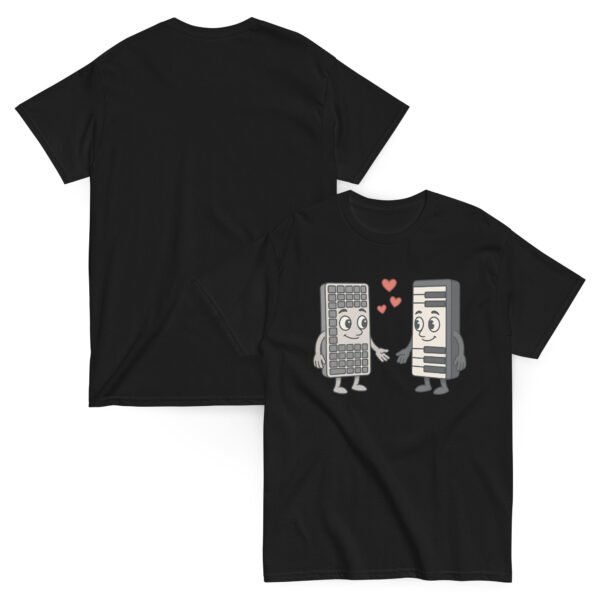 T-shirt Humour Homme pour informaticien “Claviers Amoureux” - L'union parfaite entre musique et informatique – Image 2