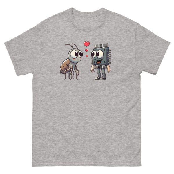 T-shirt Homme Geek Original pour informaticien : Quand les Puces Tombent Amoureuses – Image 9