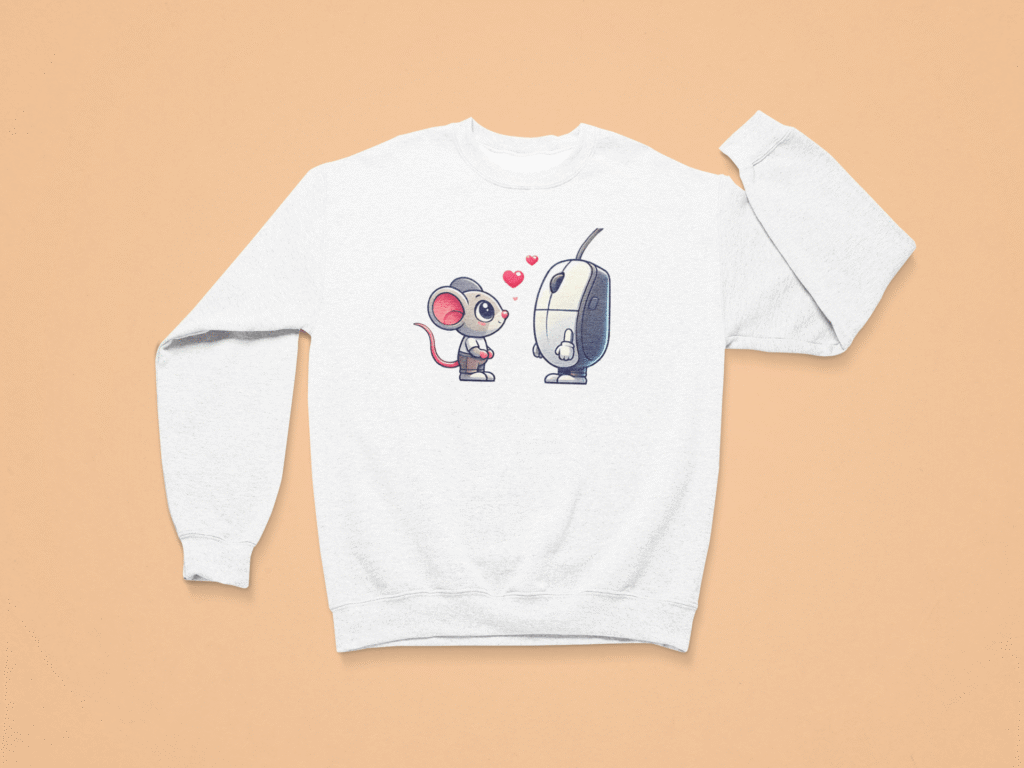 un sweater humoristique avec deux souris