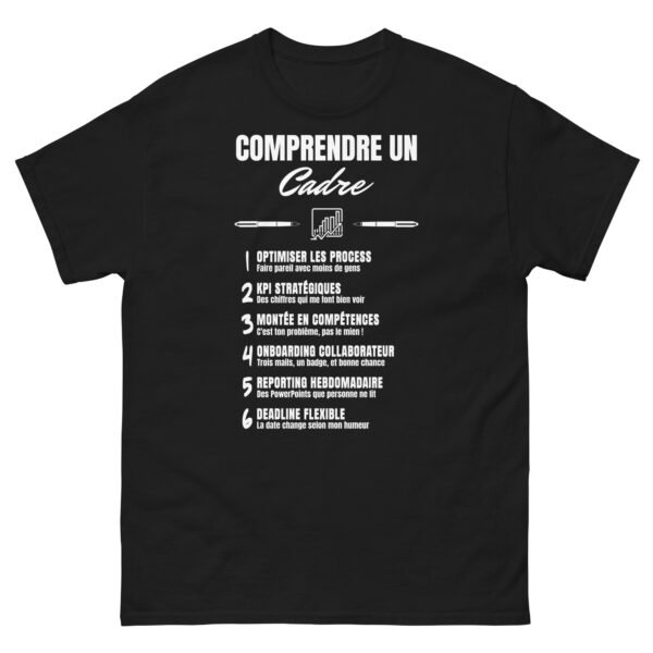 T-shirt Homme Humour "Comprendre un Cadre Dirigeant" - Décodez enfin le Jargon des Managers ! – Image 8