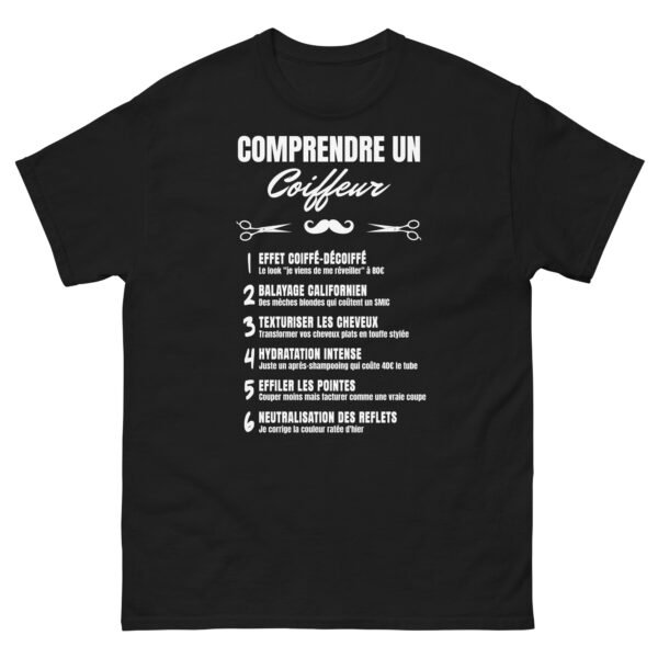T-SHIRT Homme "COMPRENDRE UN COIFFEUR" - L'HUMOUR CAPILLAIRE ENFIN DÉCODÉ ! ✂️ – Image 8