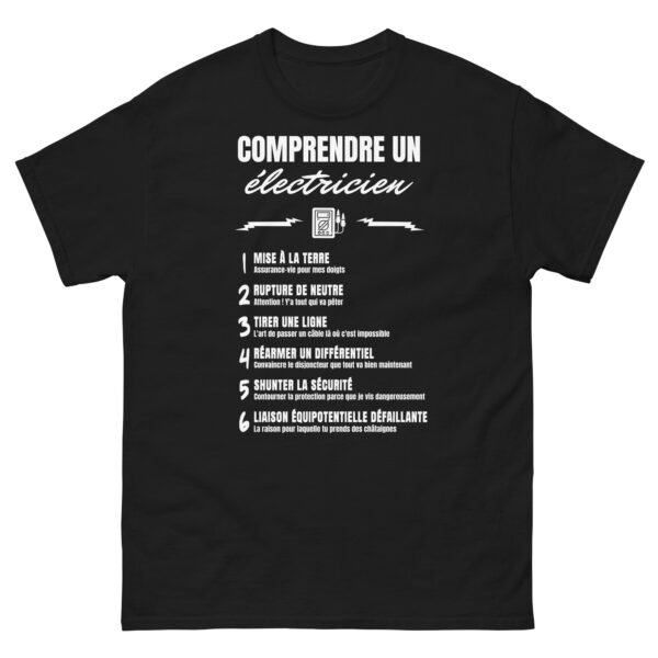 T-shirt Homme Humoristique "Comprendre un Électricien" - Le Décodeur du Jargon des As de l'Électricité – Image 8