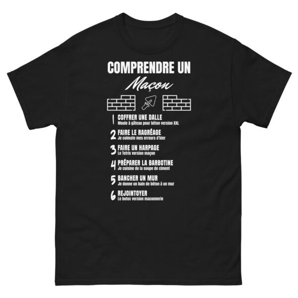 🧱 T-shirt Homme Humoristique "Comprendre un Maçon" - Le Dictionnaire des Bâtisseurs – Image 8