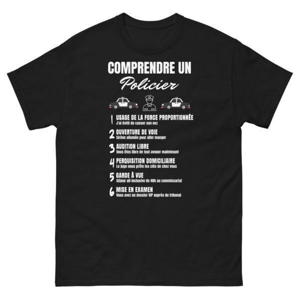 T-shirt Homme “Comprendre un Policier” : Décryptez le Jargon des Forces de l'Ordre! 👮‍♂️ – Image 8