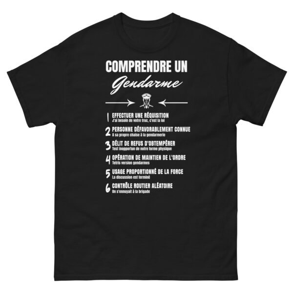 T-shirt Homme “Comprendre un Gendarme” : Décryptez leur Langage Secret ! – Image 8