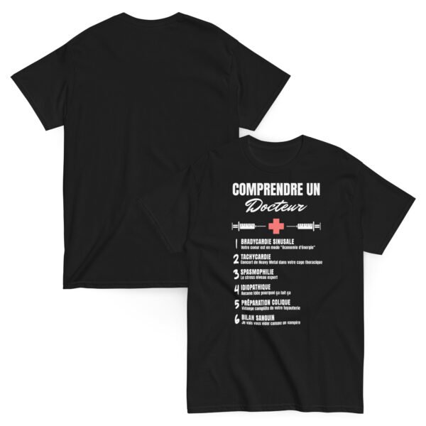 🩺 T-shirt Homme "Comprendre un docteur" - Le dictionnaire humoristique du jargon médical ! – Image 9