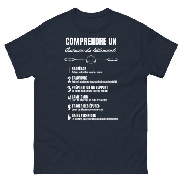 T-shirt homme "Comprendre un Ouvrier du Bâtiment" - L'humour qui parle aux pros ! 🏗️ – Image 14