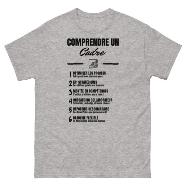 T-shirt Homme Humour "Comprendre un Cadre Dirigeant" - Décodez enfin le Jargon des Managers ! – Image 7