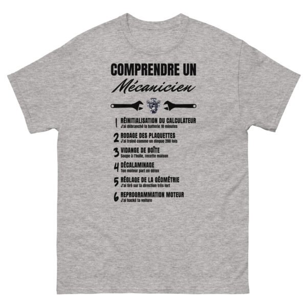 🔧 T-shirt Homme Humoristique "Comprendre un Mécanicien" - Le Décodeur des pros de l’auto ! – Image 7