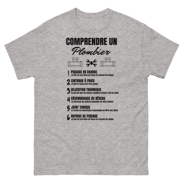 “Comprendre un Plombier” : T-shirt Homme Humoristique pour les Pros de la Tuyauterie 🔧 – Image 7
