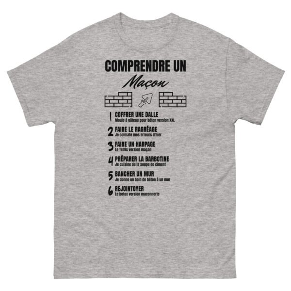 🧱 T-shirt Homme Humoristique "Comprendre un Maçon" - Le Dictionnaire des Bâtisseurs – Image 7