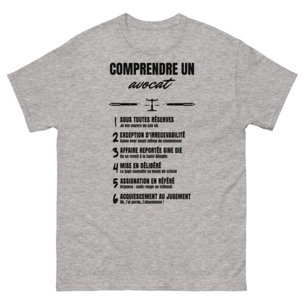 T-SHIRT Homme "COMPRENDRE UN AVOCAT" - L'HUMOUR JURIDIQUE DÉCODÉ ⚖️ – Image 7