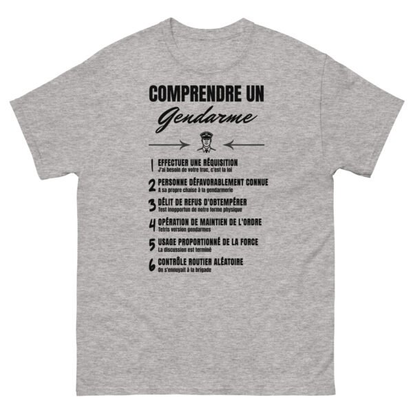 T-shirt Homme “Comprendre un Gendarme” : Décryptez leur Langage Secret ! – Image 7