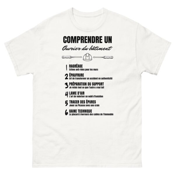 T-shirt homme "Comprendre un Ouvrier du Bâtiment" - L'humour qui parle aux pros ! 🏗️