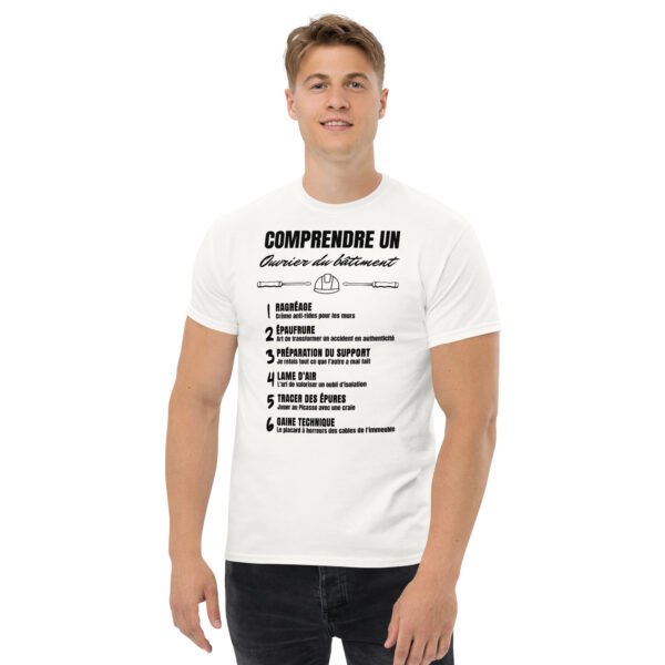 T-shirt homme "Comprendre un Ouvrier du Bâtiment" - L'humour qui parle aux pros ! 🏗️ – Image 6