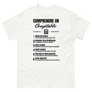 🧮 T-SHIRT homme "COMPRENDRE UN COMPTABLE" - LE DÉCODEUR DE JARGON POUR LES PROS DES CHIFFRES !