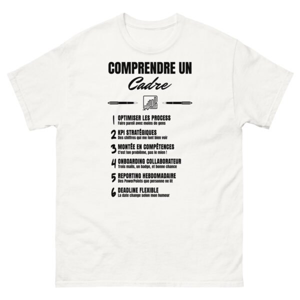 T-shirt Homme Humour "Comprendre un Cadre Dirigeant" - Décodez enfin le Jargon des Managers !