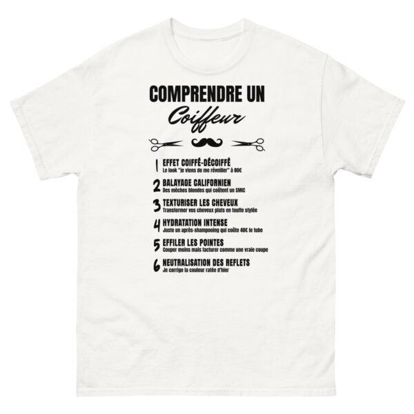 T-SHIRT Homme "COMPRENDRE UN COIFFEUR" - L'HUMOUR CAPILLAIRE ENFIN DÉCODÉ ! ✂️