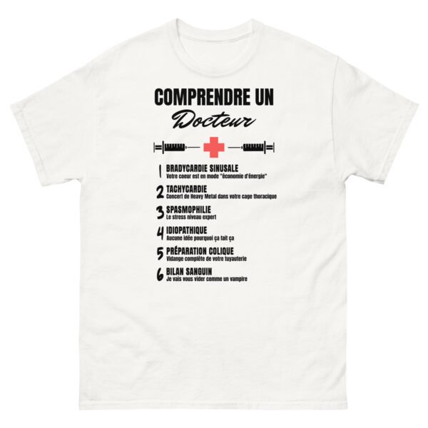 🩺 T-shirt Homme "Comprendre un docteur" - Le dictionnaire humoristique du jargon médical !