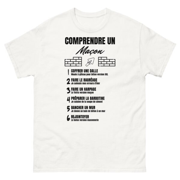 🧱 T-shirt Homme Humoristique "Comprendre un Maçon" - Le Dictionnaire des Bâtisseurs