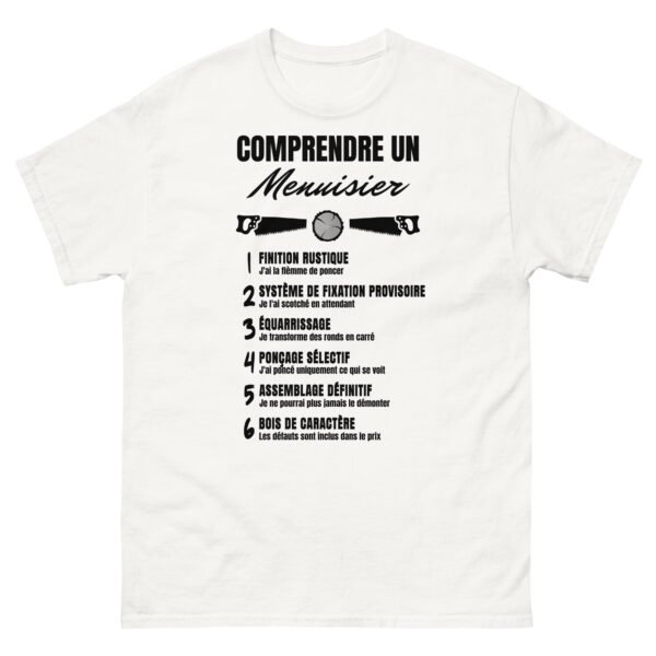 T-shirt Homme "Comprendre un Menuisier" - L'humour qui taille dans le vif ! 🪚