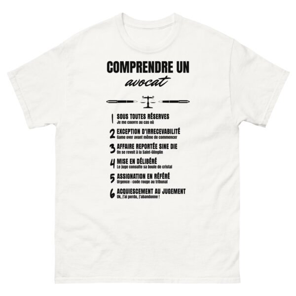 T-SHIRT Homme "COMPRENDRE UN AVOCAT" - L'HUMOUR JURIDIQUE DÉCODÉ ⚖️