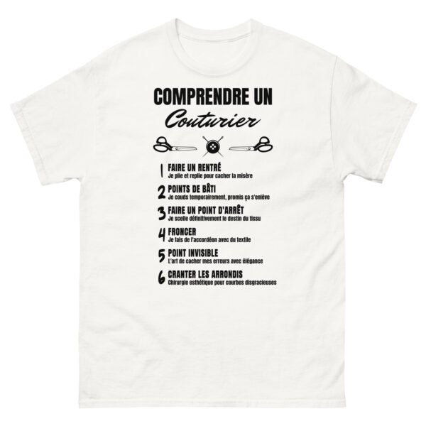 🧵 T-shirt Homme "Comprendre un Couturier" - L'humour décousu !