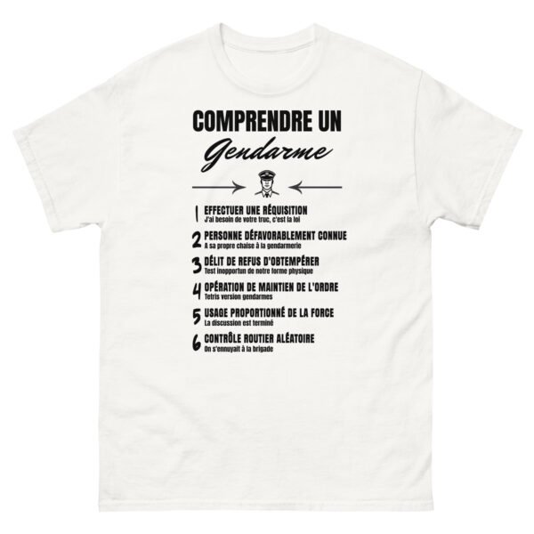 T-shirt Homme “Comprendre un Gendarme” : Décryptez leur Langage Secret !