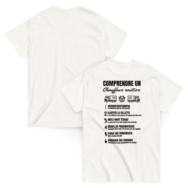 T-SHIRT HUMORISTIQUE "COMPRENDRE UN CHAUFFEUR ROUTIER" - LE CADEAU QUI PARLE LEUR LANGAGE 🚚 – Image 2