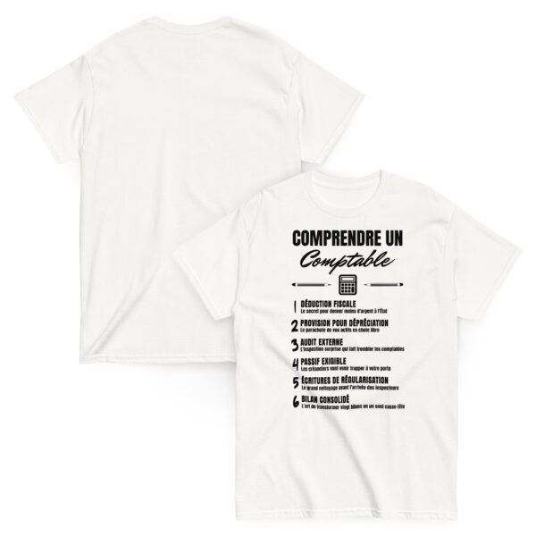 🧮 T-SHIRT homme "COMPRENDRE UN COMPTABLE" - LE DÉCODEUR DE JARGON POUR LES PROS DES CHIFFRES ! – Image 2