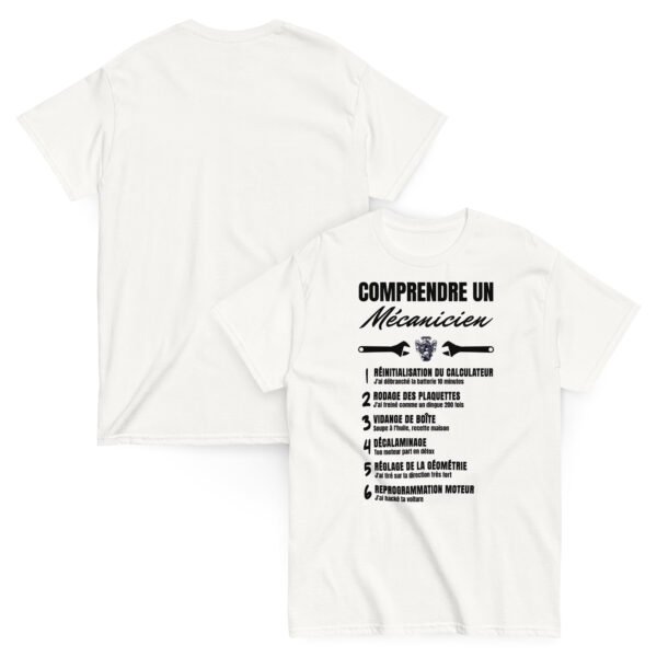 🔧 T-shirt Homme Humoristique "Comprendre un Mécanicien" - Le Décodeur des pros de l’auto ! – Image 2